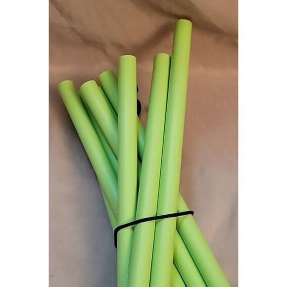Lime Green Plastic Pipes with Dark Green Extenders 13" Long 0.25" Diameter Poles - Picture 3 of 3